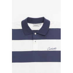 CARHARTT WIP DELRAY STRIPE BLUE DELRAY POLO